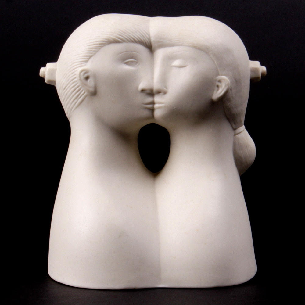 STIG LINDBERG. Parian, Figur "De tu", ur serien "figurin", Gustavsberg, 1970-tal.