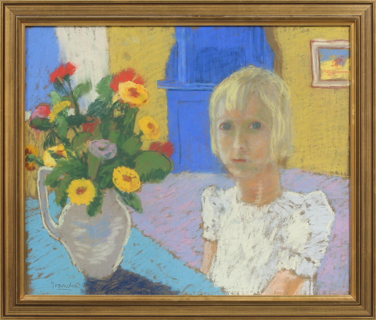 SVÄN GRANDIN. Pastell, signerad.