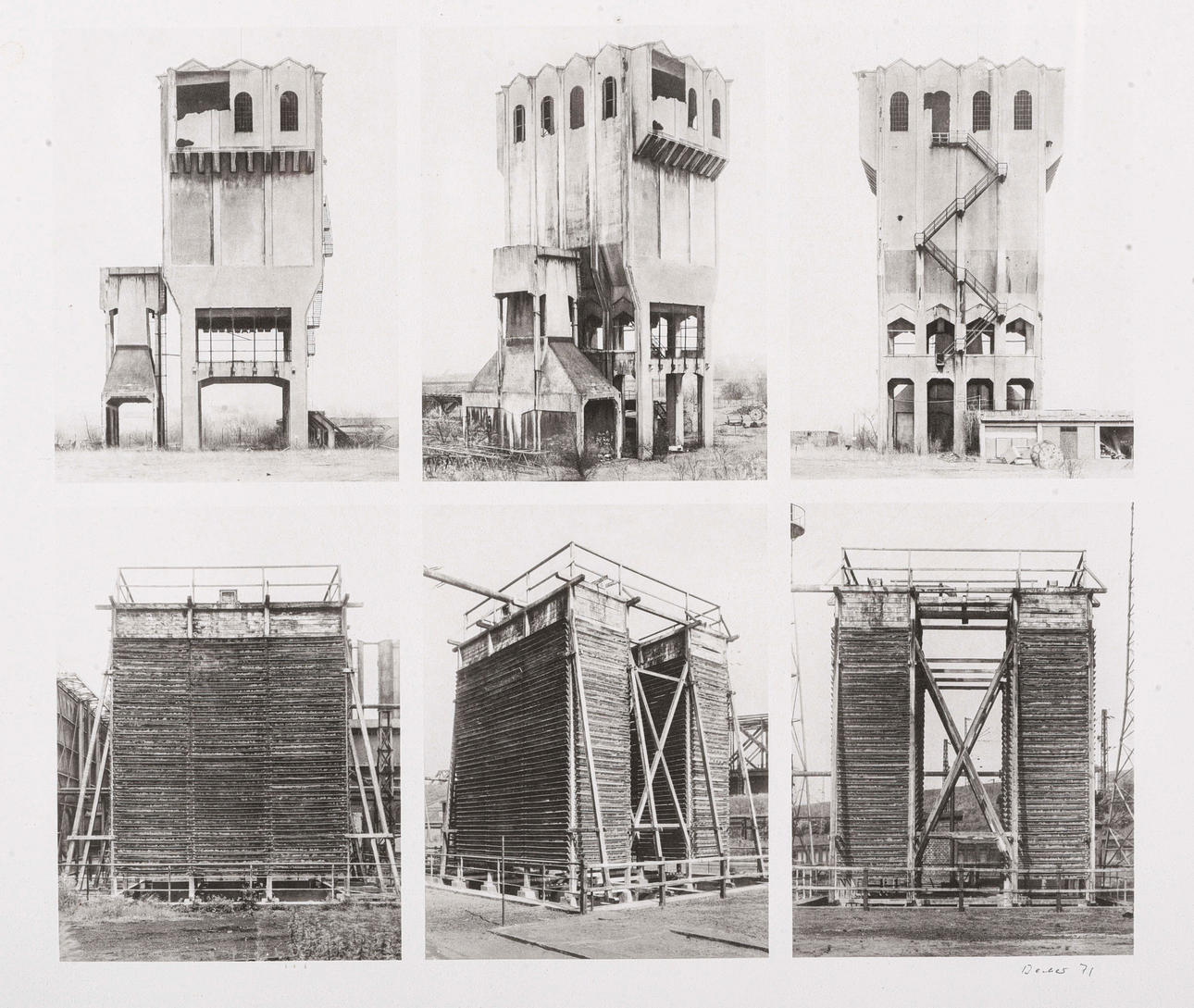 BERND & HILLA BECHER. COAL SILO AND COOLING TOWER.