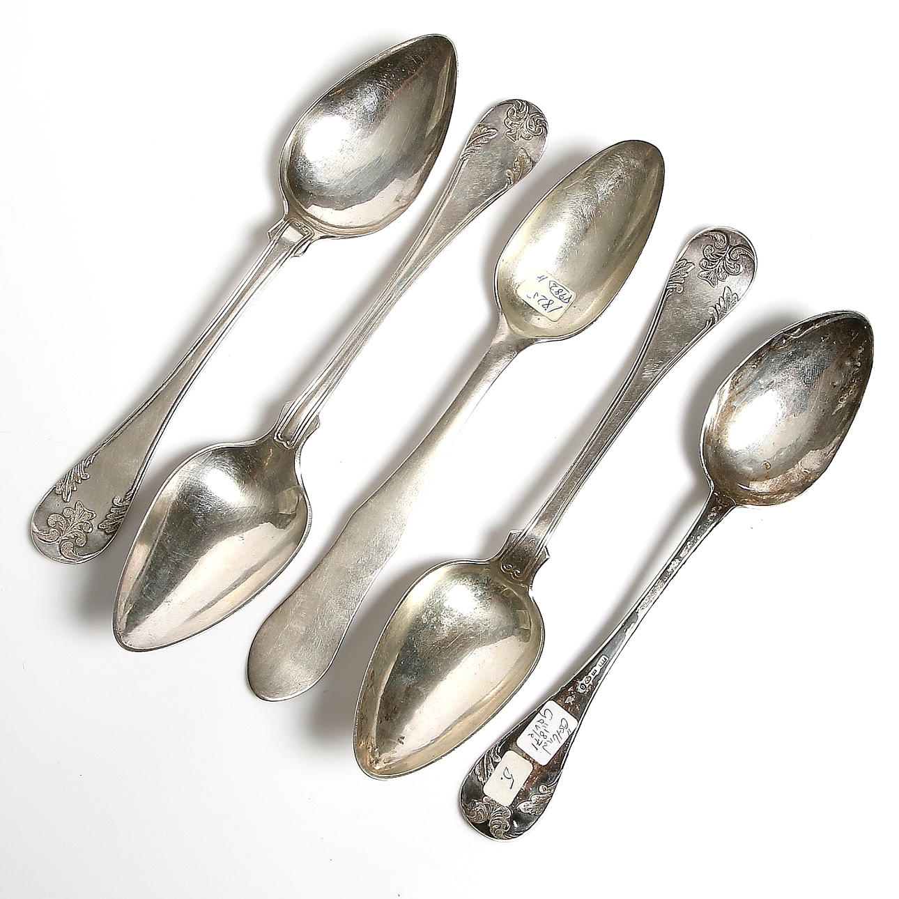 SKEDAR, silver, bl.a. C.A Serander, Sundsvall 1800-tal. Totalvikt 245 gram.