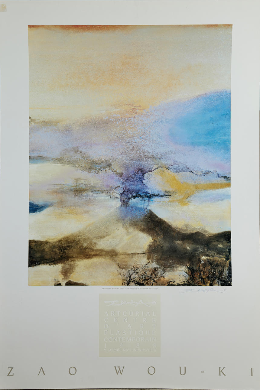 ZAO WOU-KI. Exhibition poster, offset, signed, 1988.