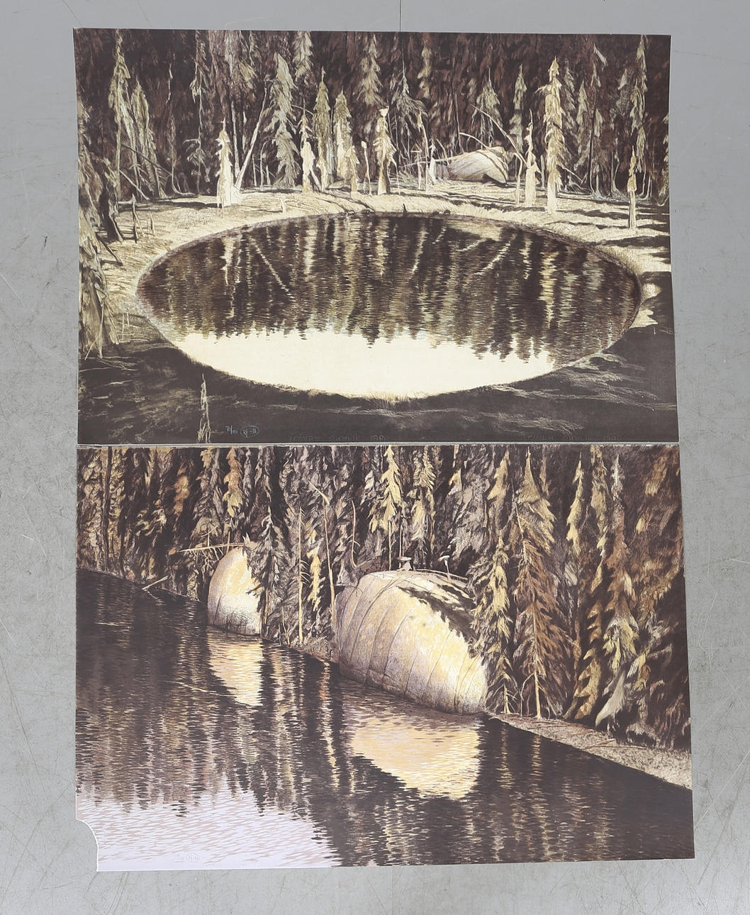 ROY FRIBERG. Färgitografier, 2 st, signerade, numrerade 119/186, 70/190 och daterade 80.