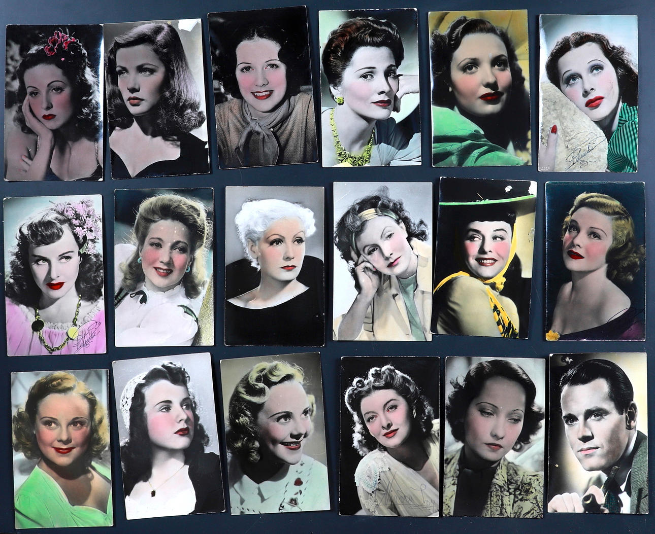 50 postales de estrellas de cine, hacia 1930-1945.