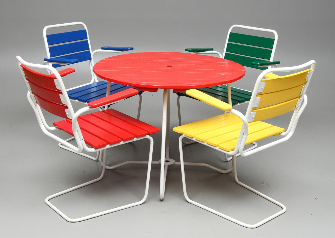 TRÄDGÅRDSMÖBLEMANG, 5 delar, 1900-tal.