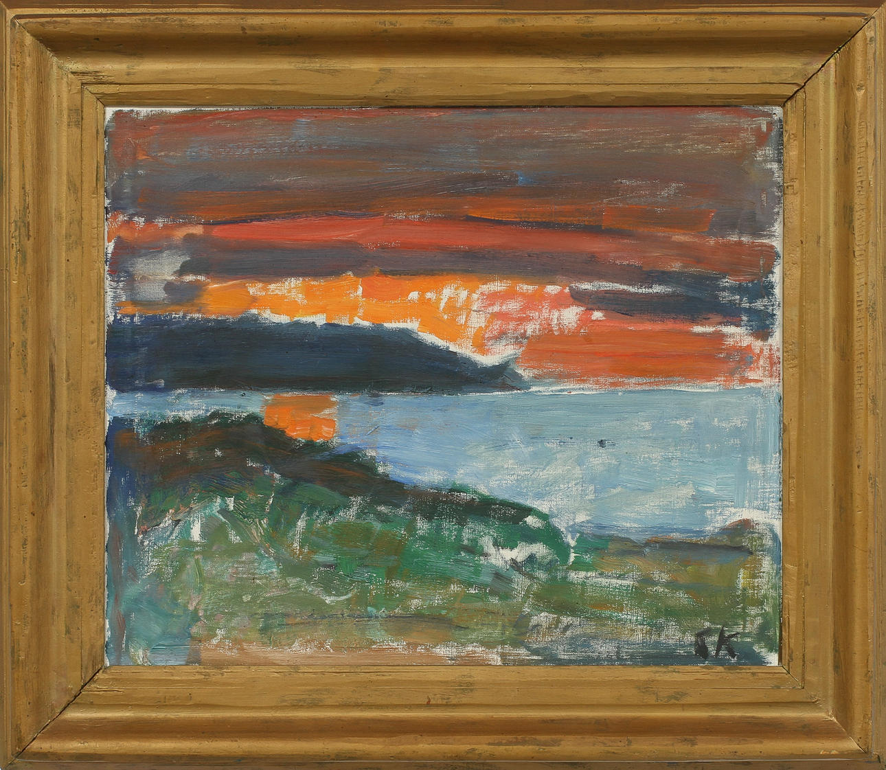 CARL KYLBERG (1878-1952). "Aftonens ljus och mörker". Olja på duk.