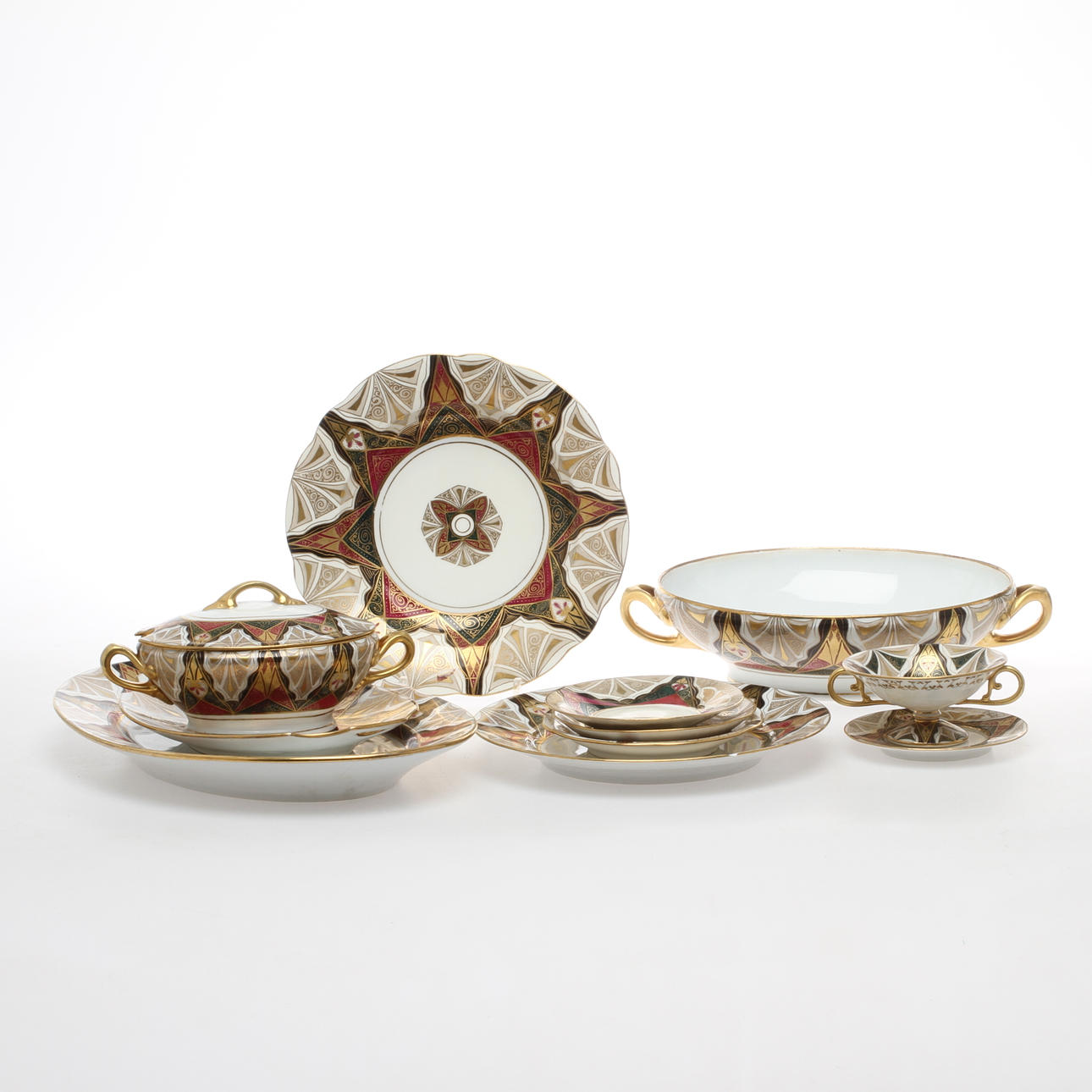 SERVISDELAR, 19 delar, porslin, "Alhambra", Austria, 1900-tal.