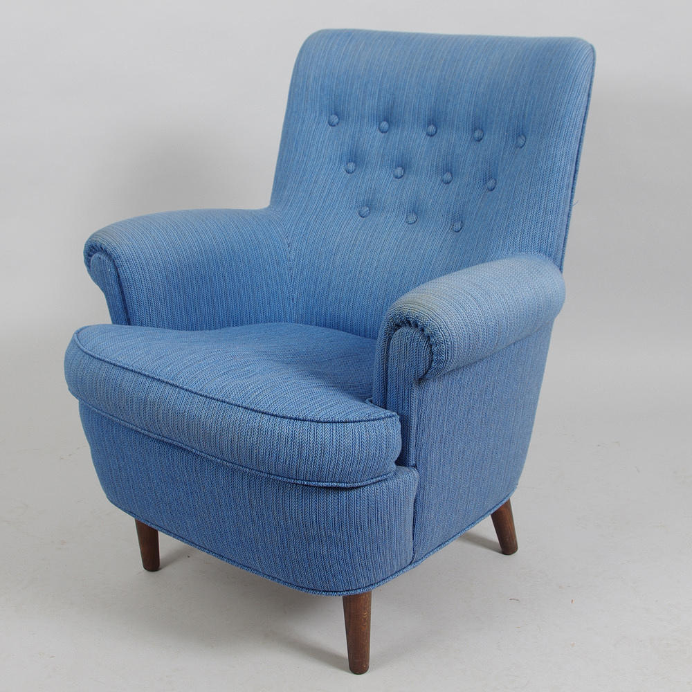 FÅTÖLJ, "Hemmakväll", design Carl Malmsten, O.H. Sjögren, Tranås.