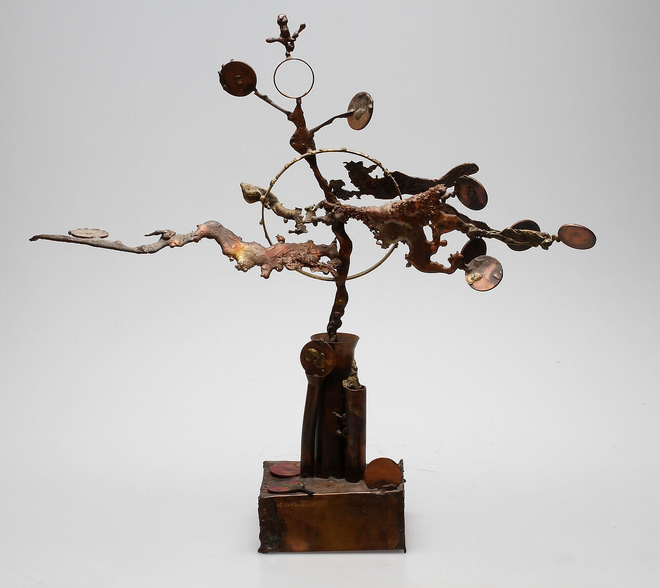 MILAN VOBRUBA. Skulptur, metall/plåt, signerad och daterad 74.