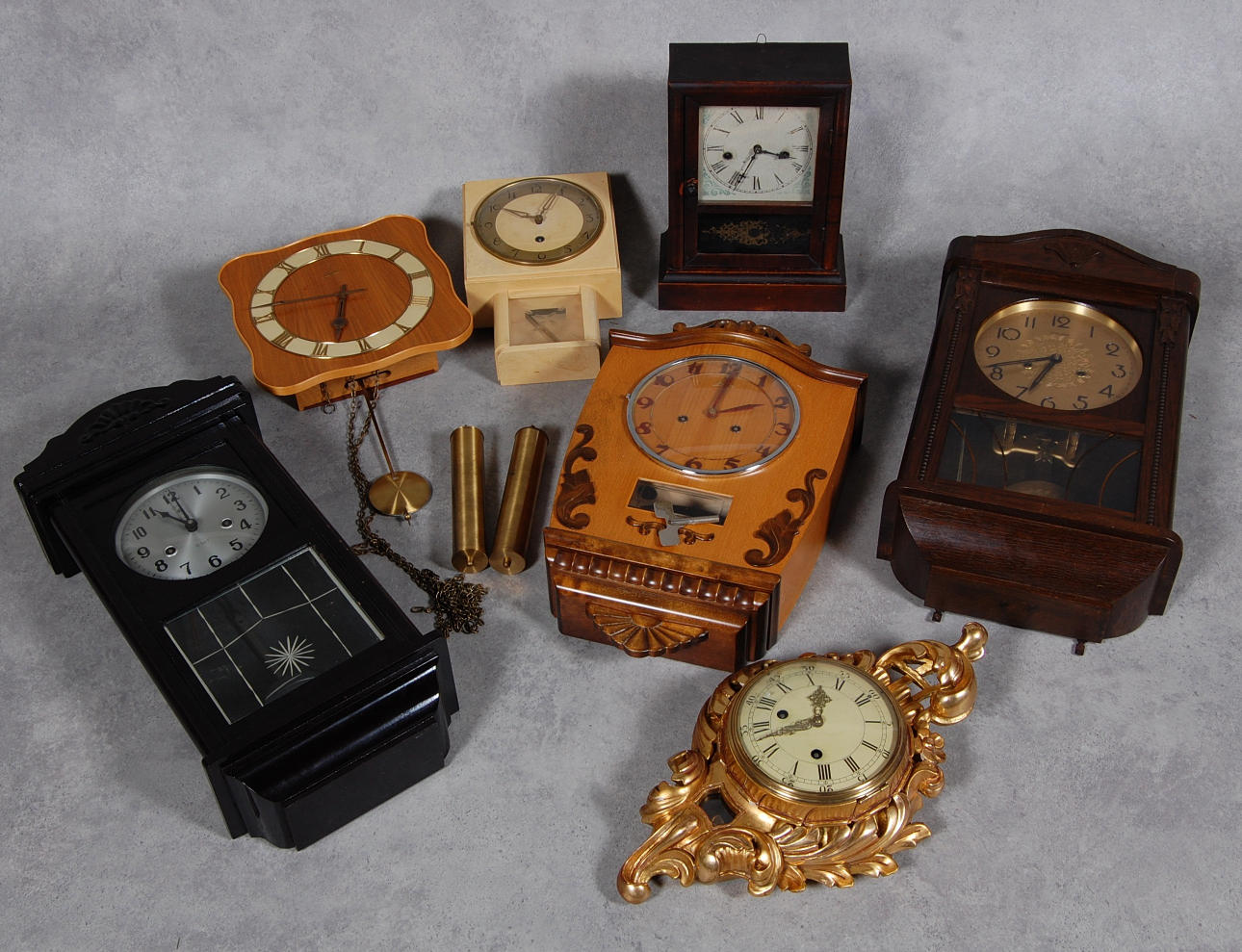 PARTI VÄGGUR, BORDSUR, 7 st.1900-1960-tal.