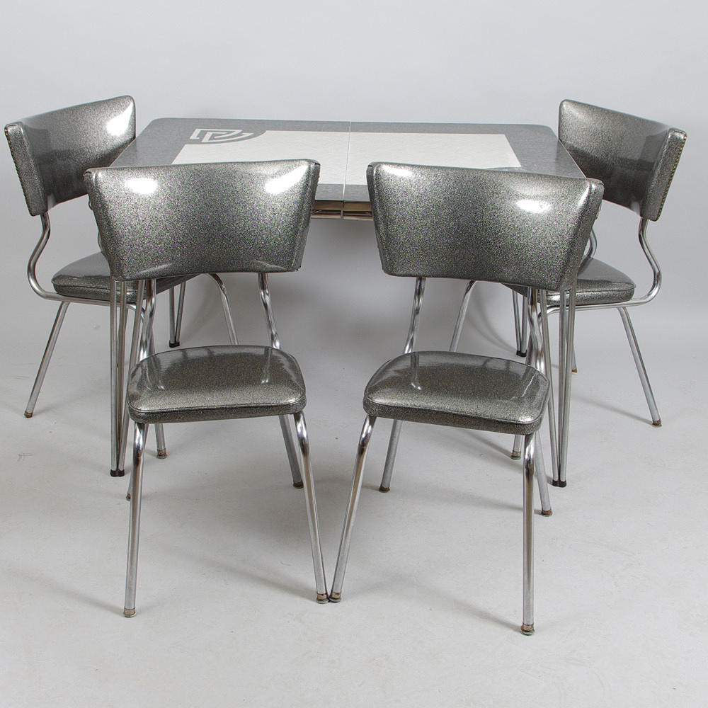 MATSALSGRUPP, laminat/krom/plast, 1950-tal, import från USA.