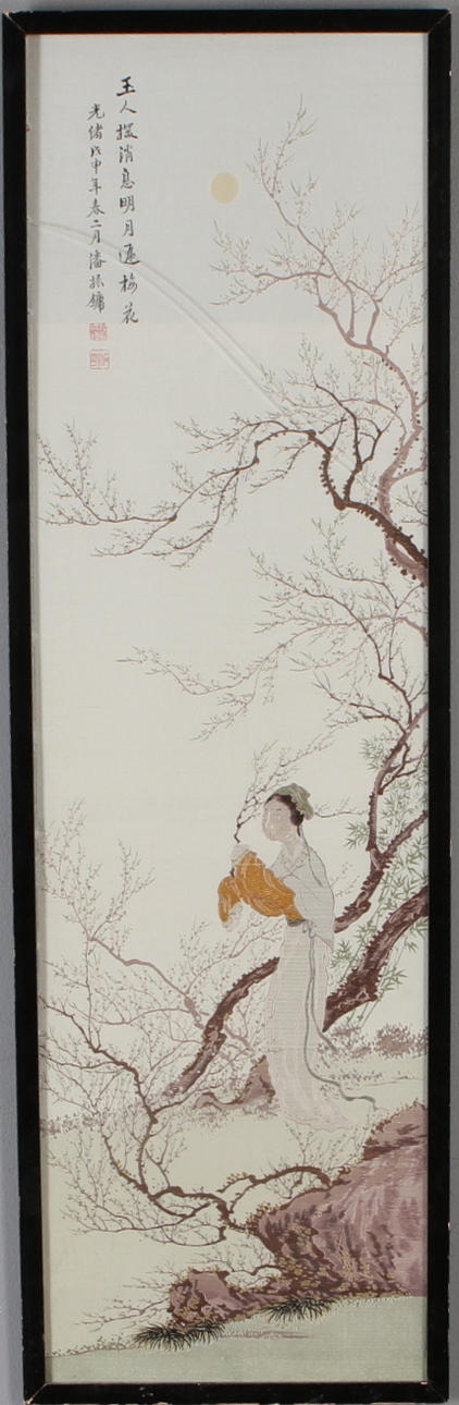 TEXTIL, Kvinna vid träd, Kina.