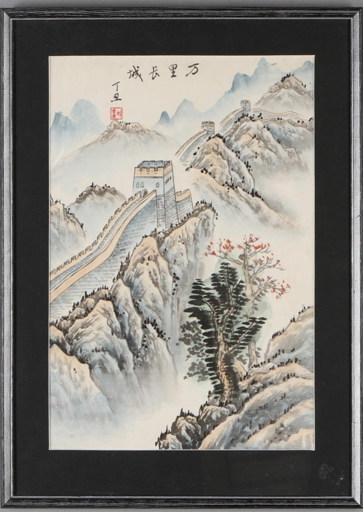 SIDENMÅLNING, Kinesiska muren, Kina.