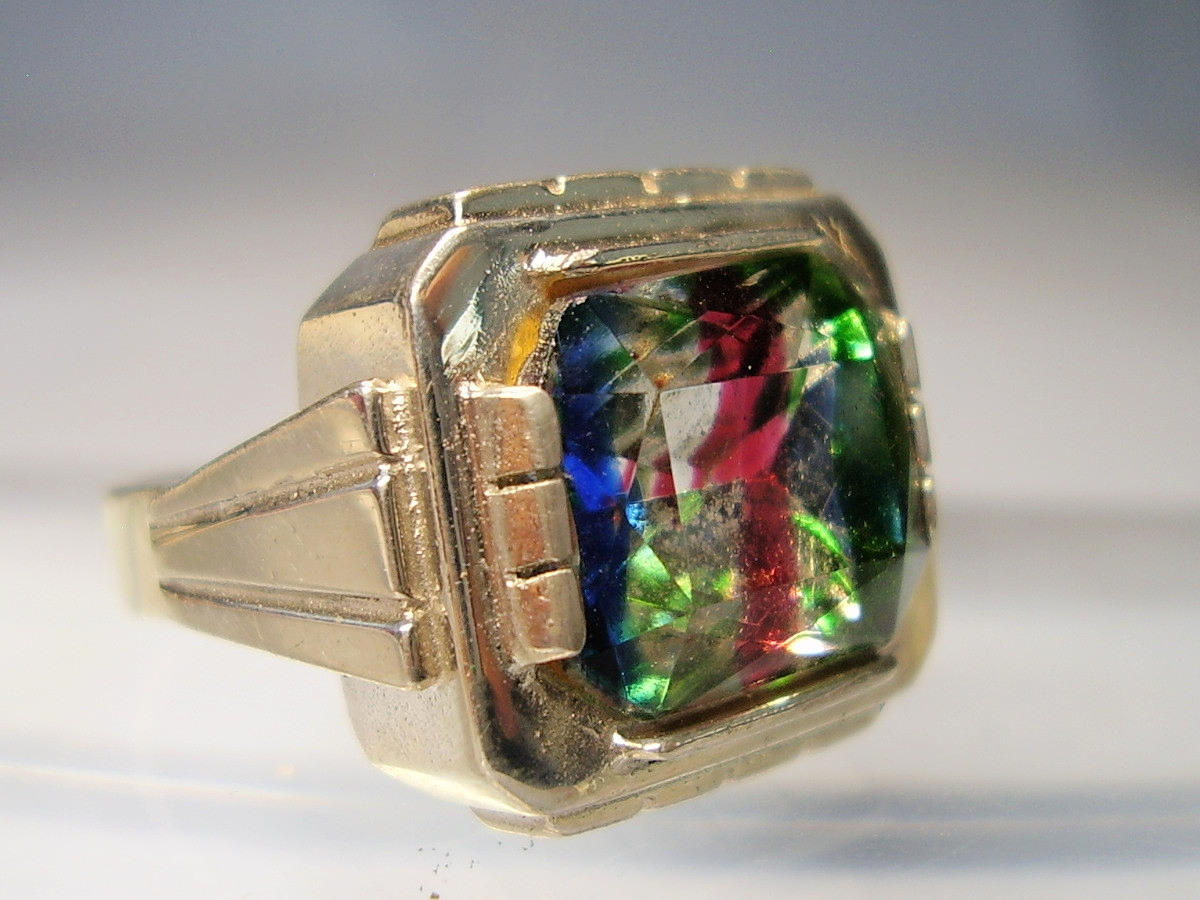 RHINE PEBBLE RING SILVER 935 ART DECO.