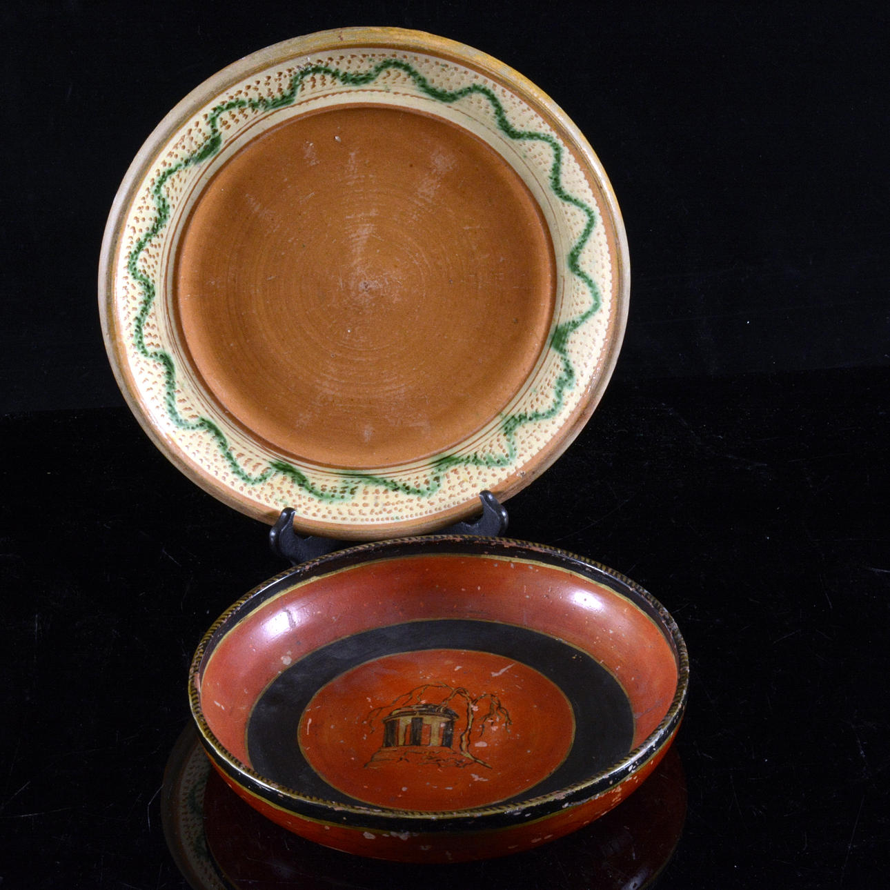 PLADE, 2 stk., Keramik, Höganäs og Kvidinge.