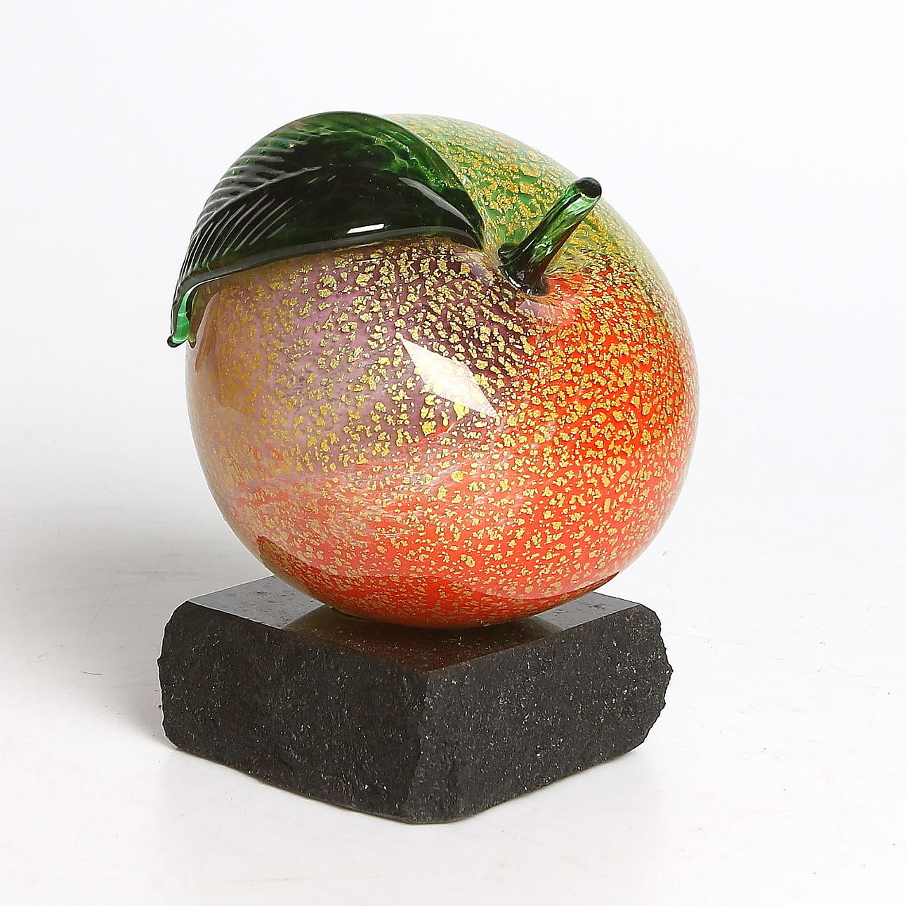 SKULPTUR, glas och diabas, Germano Padoan, Gränna Glasbruk. 2000 tal.