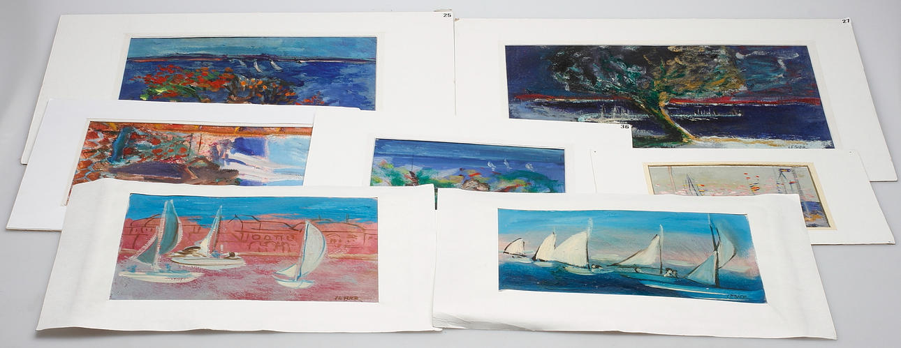 DANIEL LEBIER. olja på duk, 7 st, signerade.