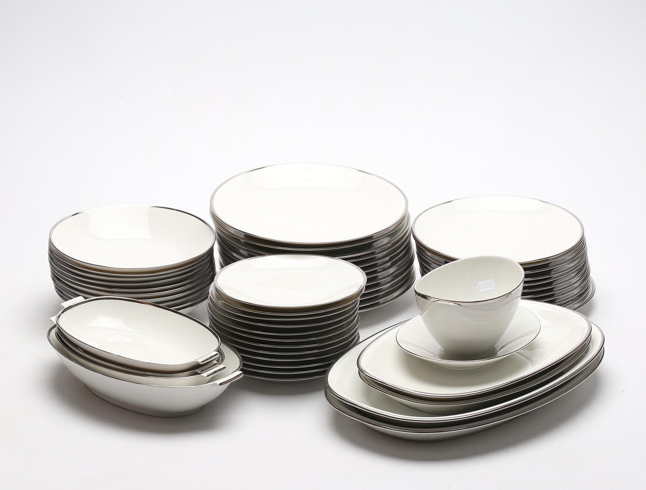 SERVISDELAR, 54 delar, porslin, "Platina", Rörstrand.