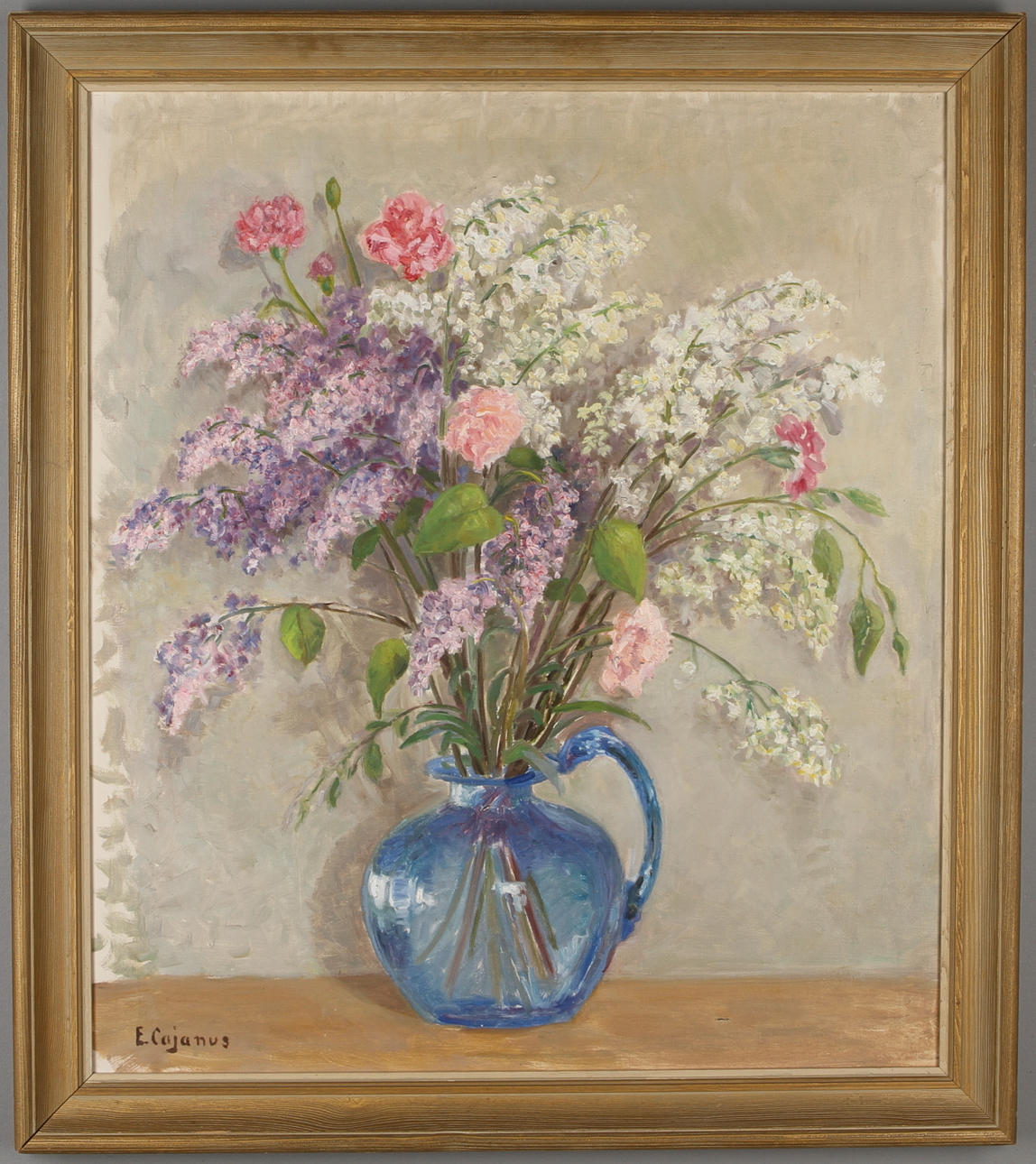 EINAR CAJANUS. Blomsterstilleben, olja på duk, signerad.