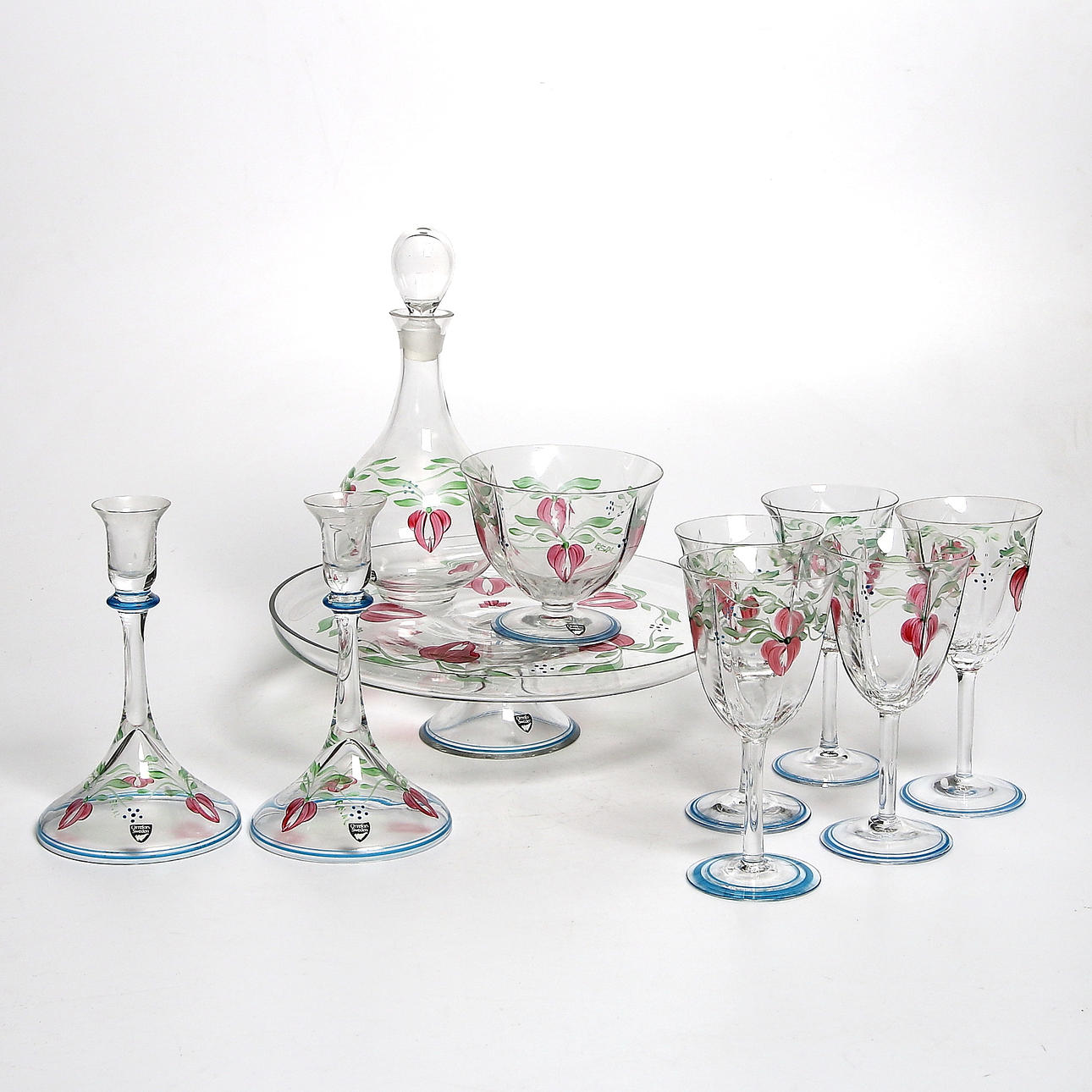 GLASSERVIS, 10 delar, "Maja", Eva Englund, Orrefors.