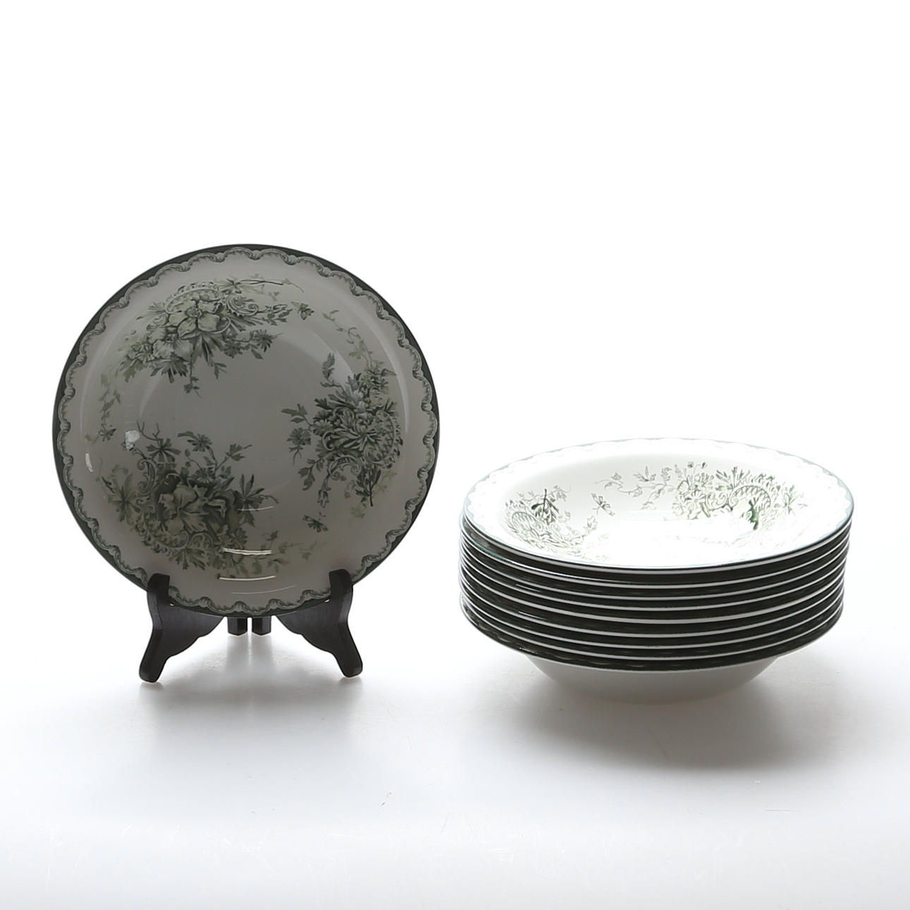DEEP, PLATES, 10 pcs, ceramics, Rörstrand, 1900s.