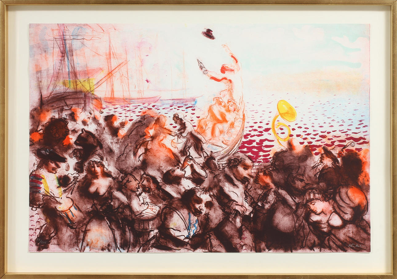 PETER DAHL. "Stolta stad", litografi, signerad och numrerad 75/285.