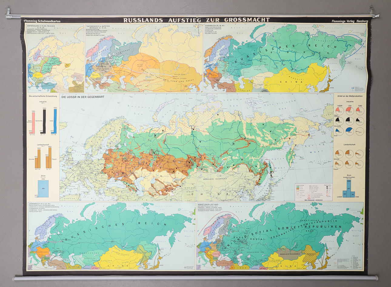 MAPA ESCOLAR, Unión Soviética, ca. 1960.