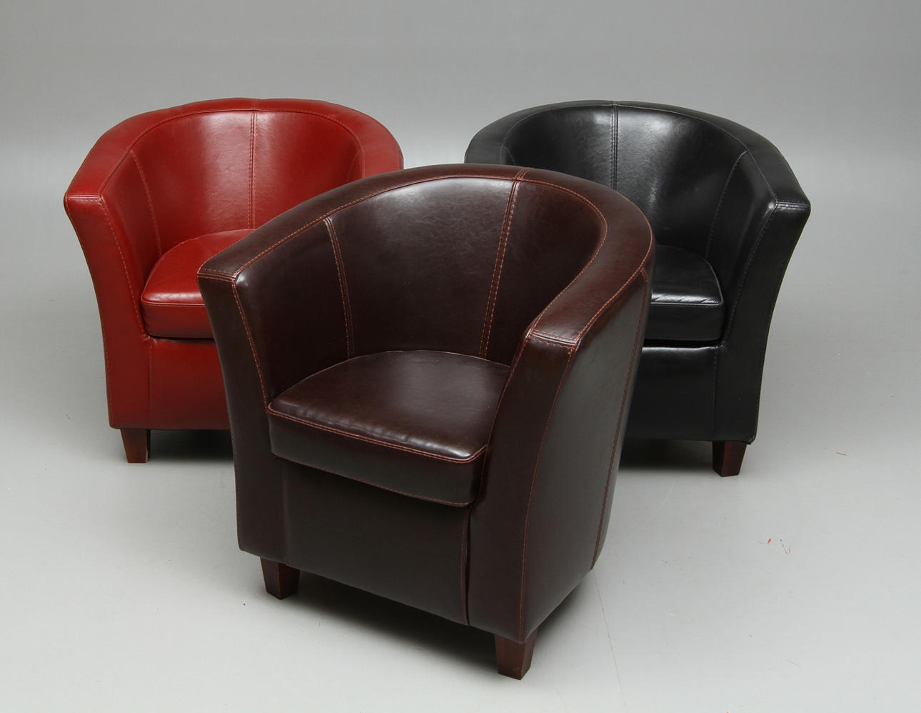 CLUBFÅTÖLJER, 3 st, 19/2000-tal.