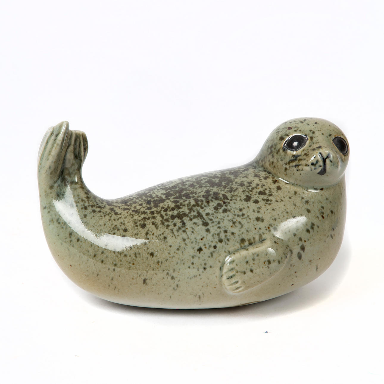 LISA LARSON. Seal, From the "Endangered Animals" series. Gustavsberg for NK (Nordiska Kompaniet) and WWF, Limited edition, no. 1761 / 2000.