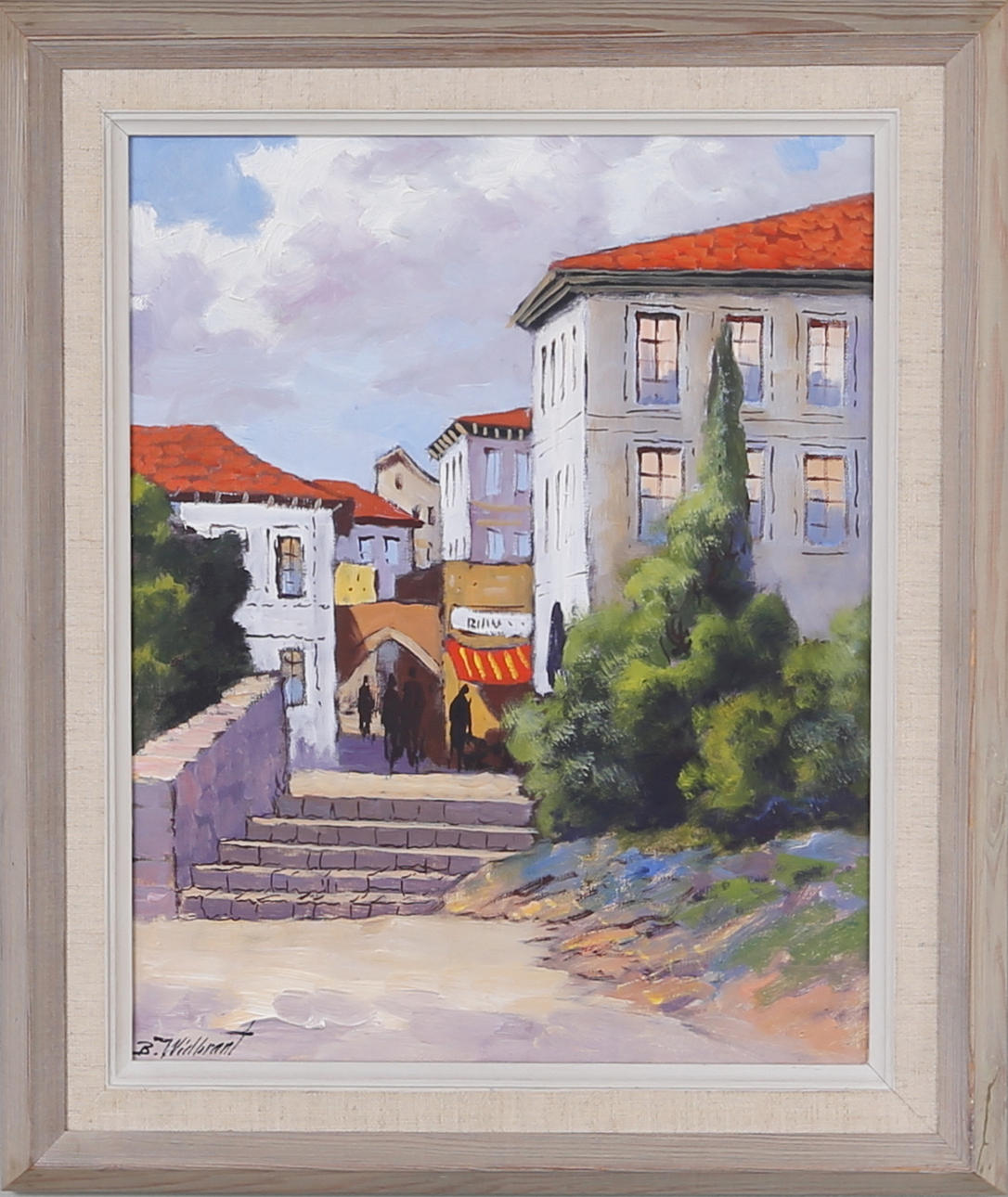 OKÄND KONSTNÄR. Stadsmotiv, olja på duk, signerad B Widbrant.