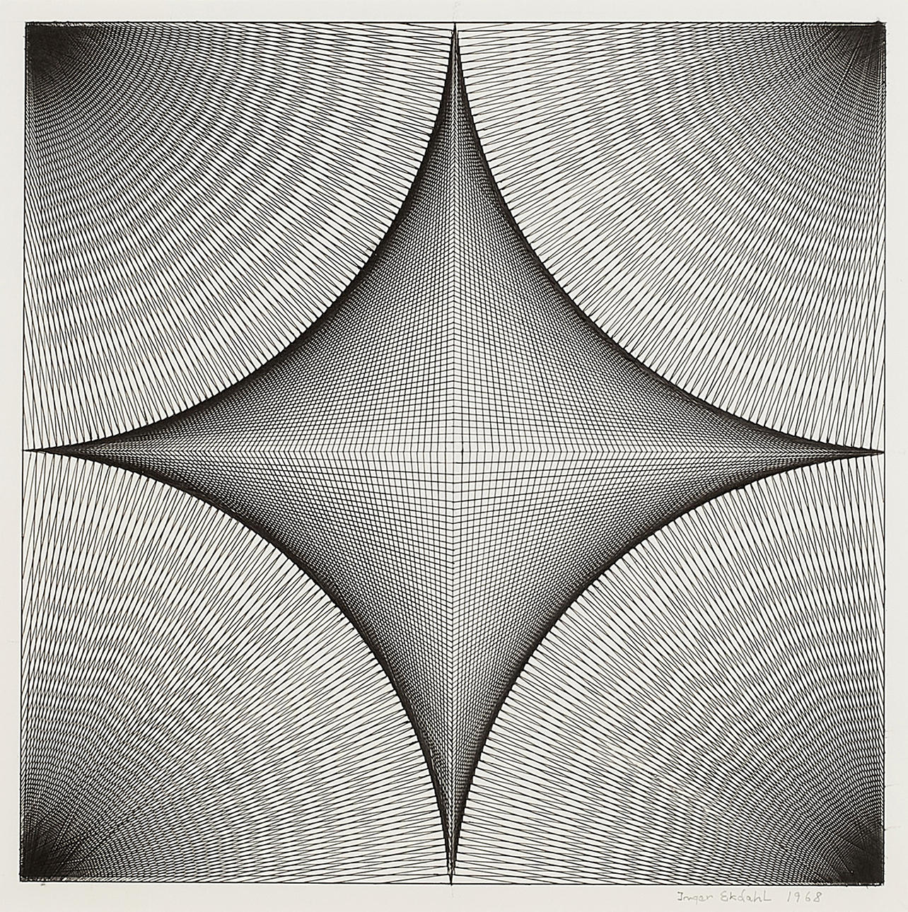 INGER EKDAHL (Ystad 1922-2014 Malmö), Optical composition, signed and dated Inger Ekdahl 1968, ink.