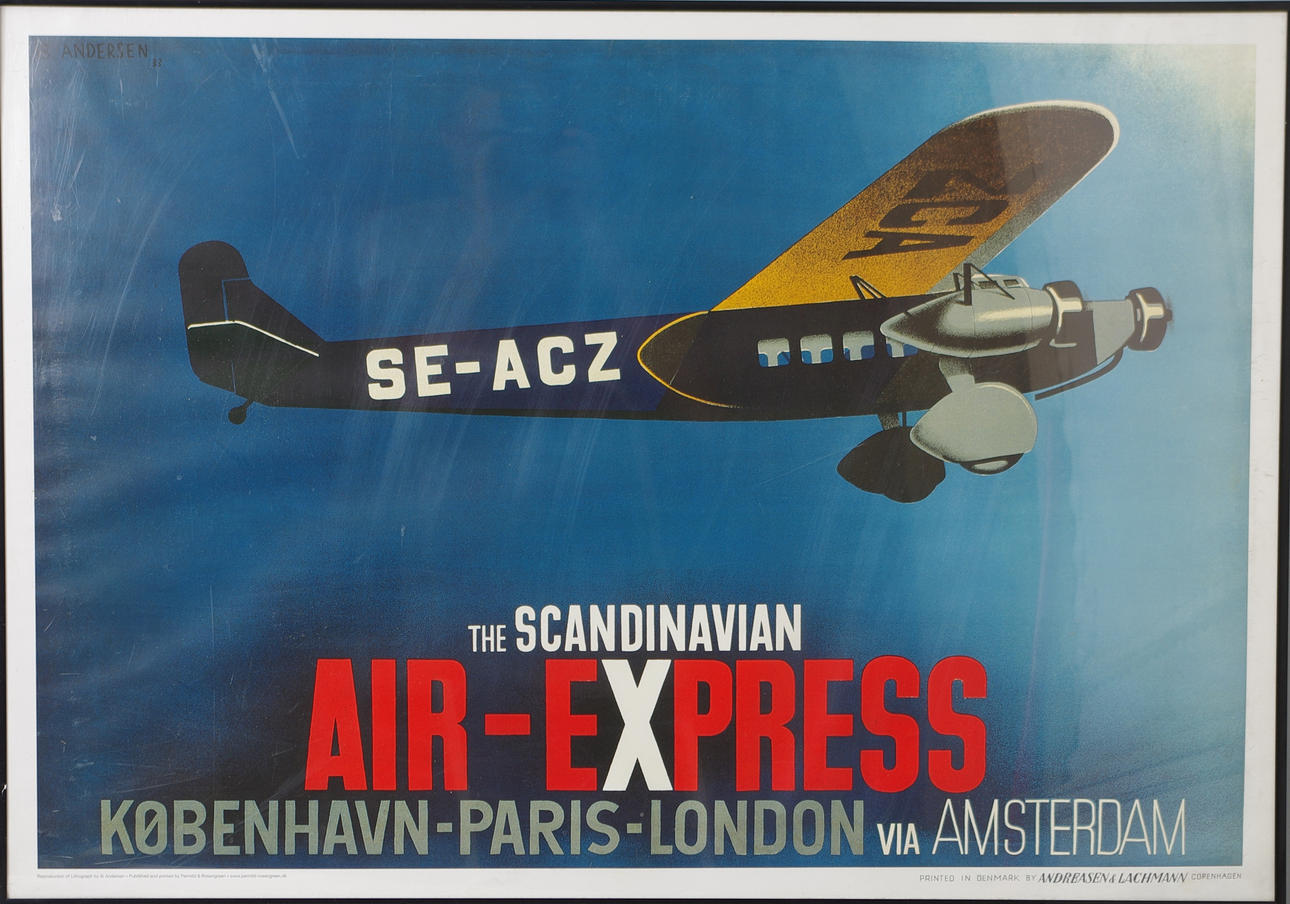 AFFISCH efter Ib Andersen, "Scandinavian Air-Express".
