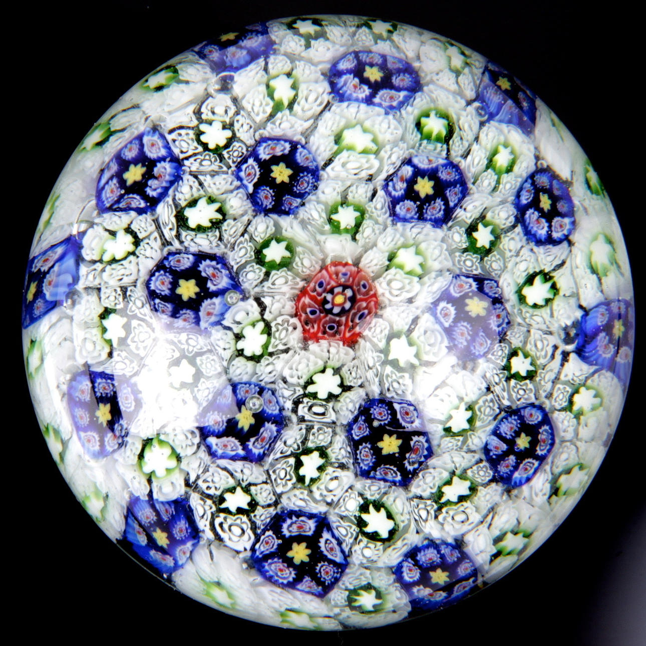 BREVPRESS, glas, Millefiori, Murano, Italien.