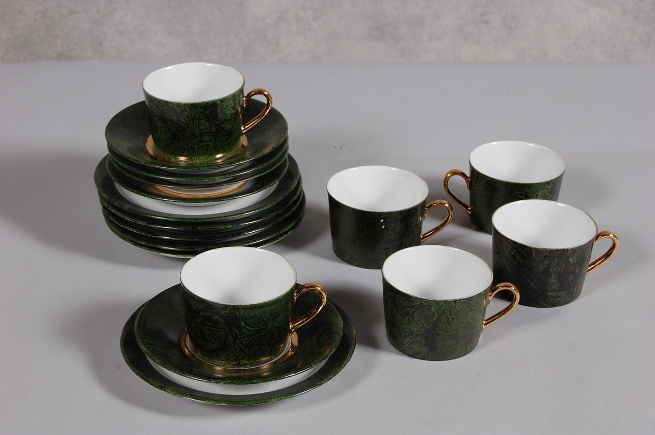 TESERVIS,12 delar, handmålat,1960-tal.