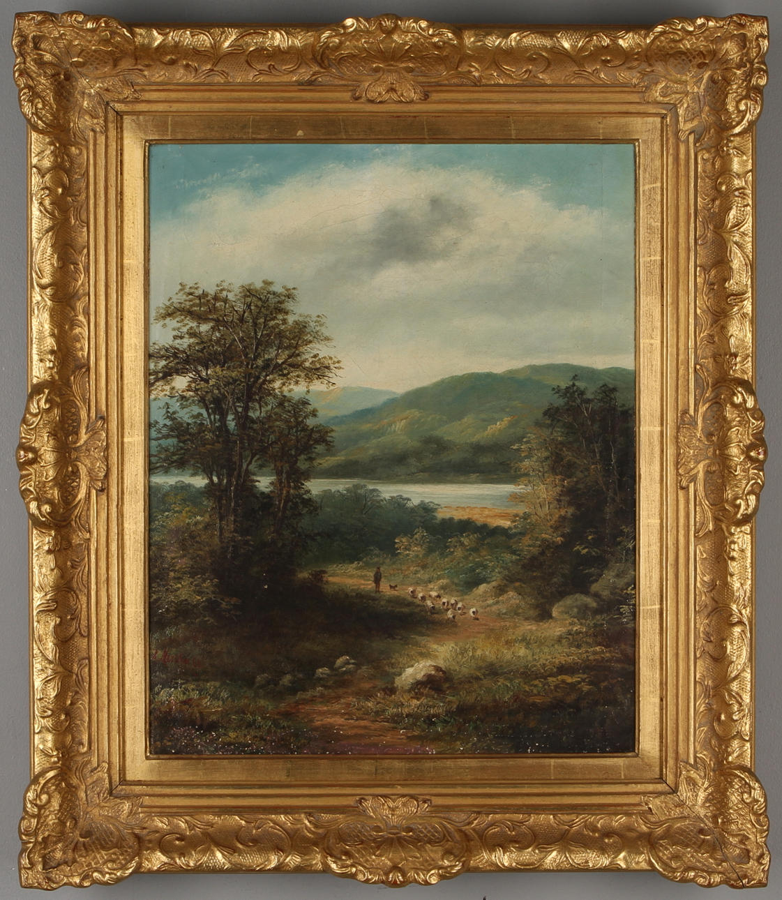 ROBERTO MARSHALL. Fåraherde i landskap, olja på duk, signerad.