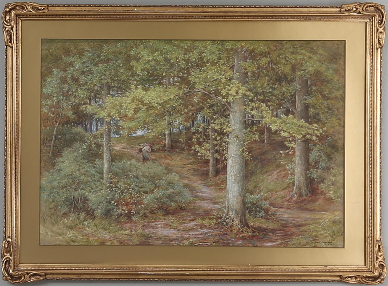 THOMAS J WATSON. Pinnplockerskan, akvarell, signerad.