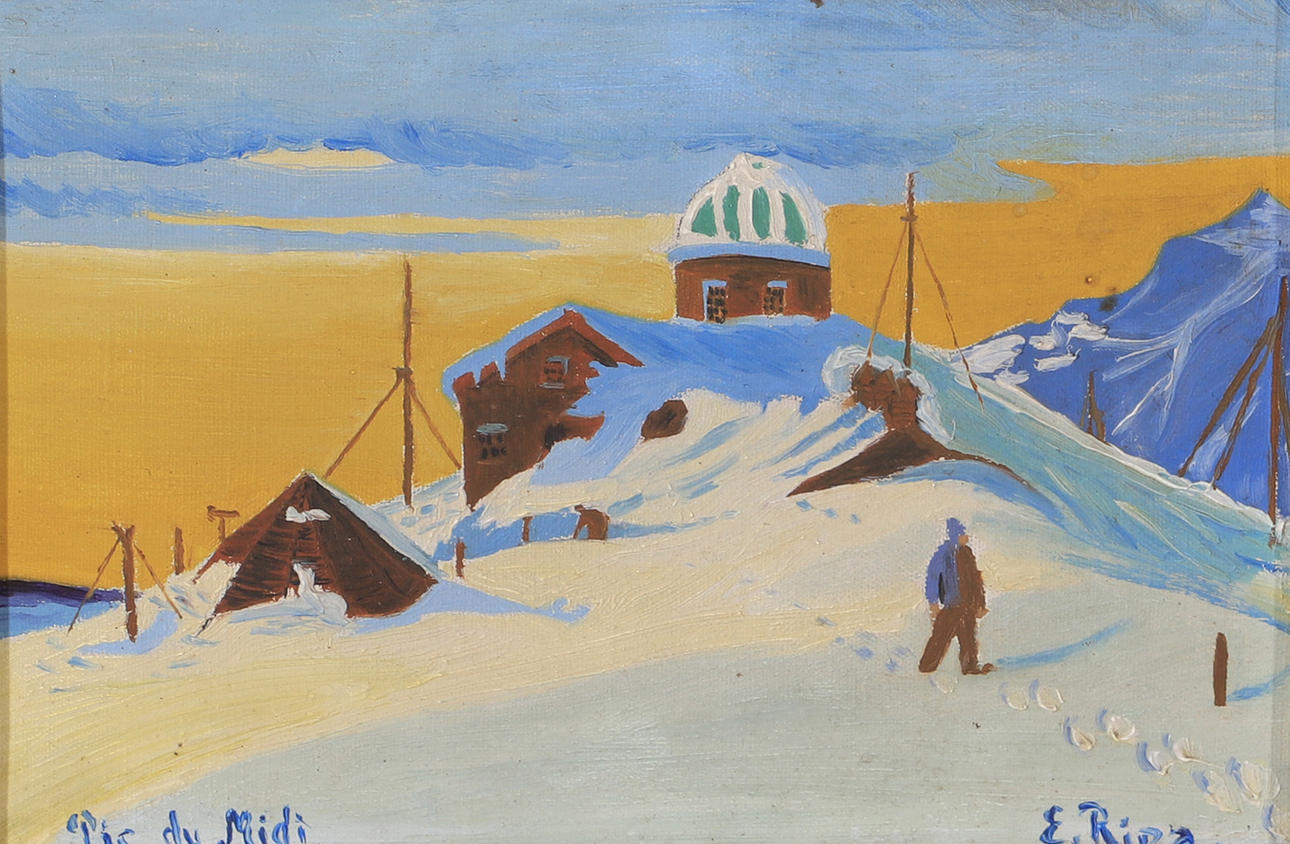 ERME RIPA. Winterlandschaft, Öl auf Leinwand, signiert E. Ripa.
