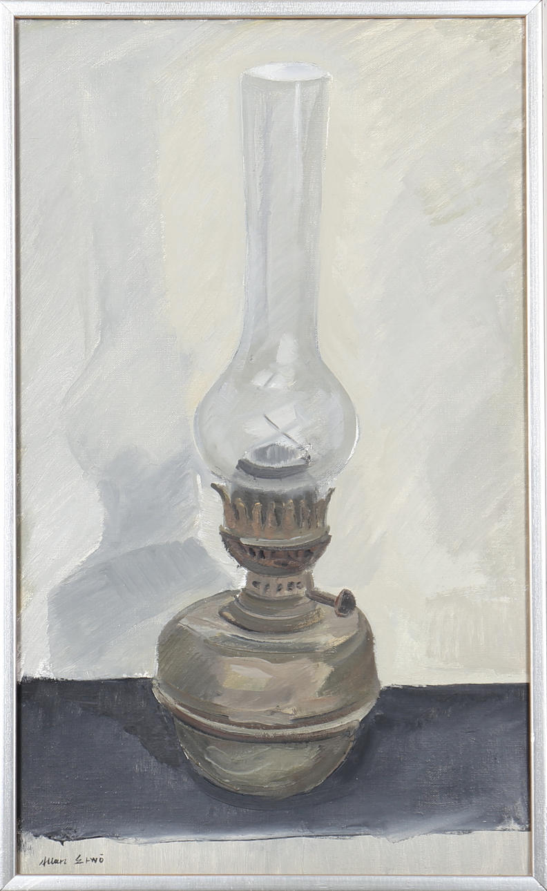 ALLAN ERWÖ. Olja på duk. Oljelampa. Signerad Allan Erwö.