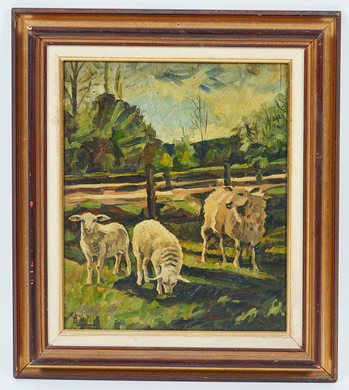 AREND VAN DE POL. Paintings, grazing sheep.