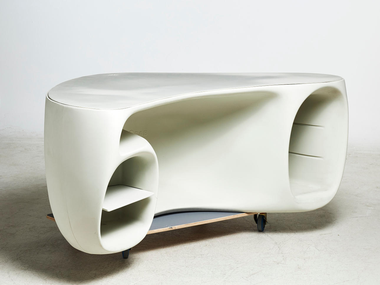 PHILIPPE STARCK. DESK, "Baobab", for Vitra, white plastic, organic shape.