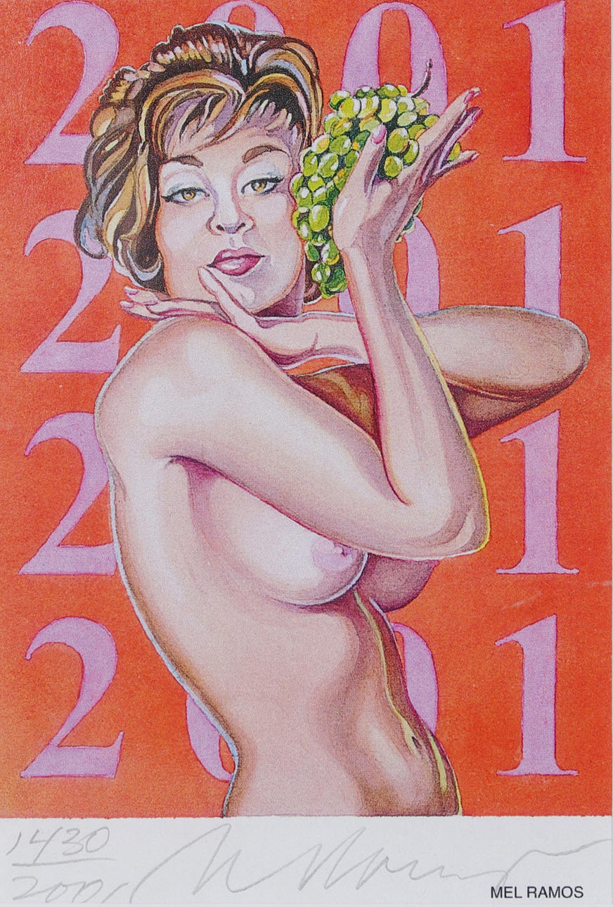 MEL RAMOS. kvinnostudie, serigrafi, handsignerad.