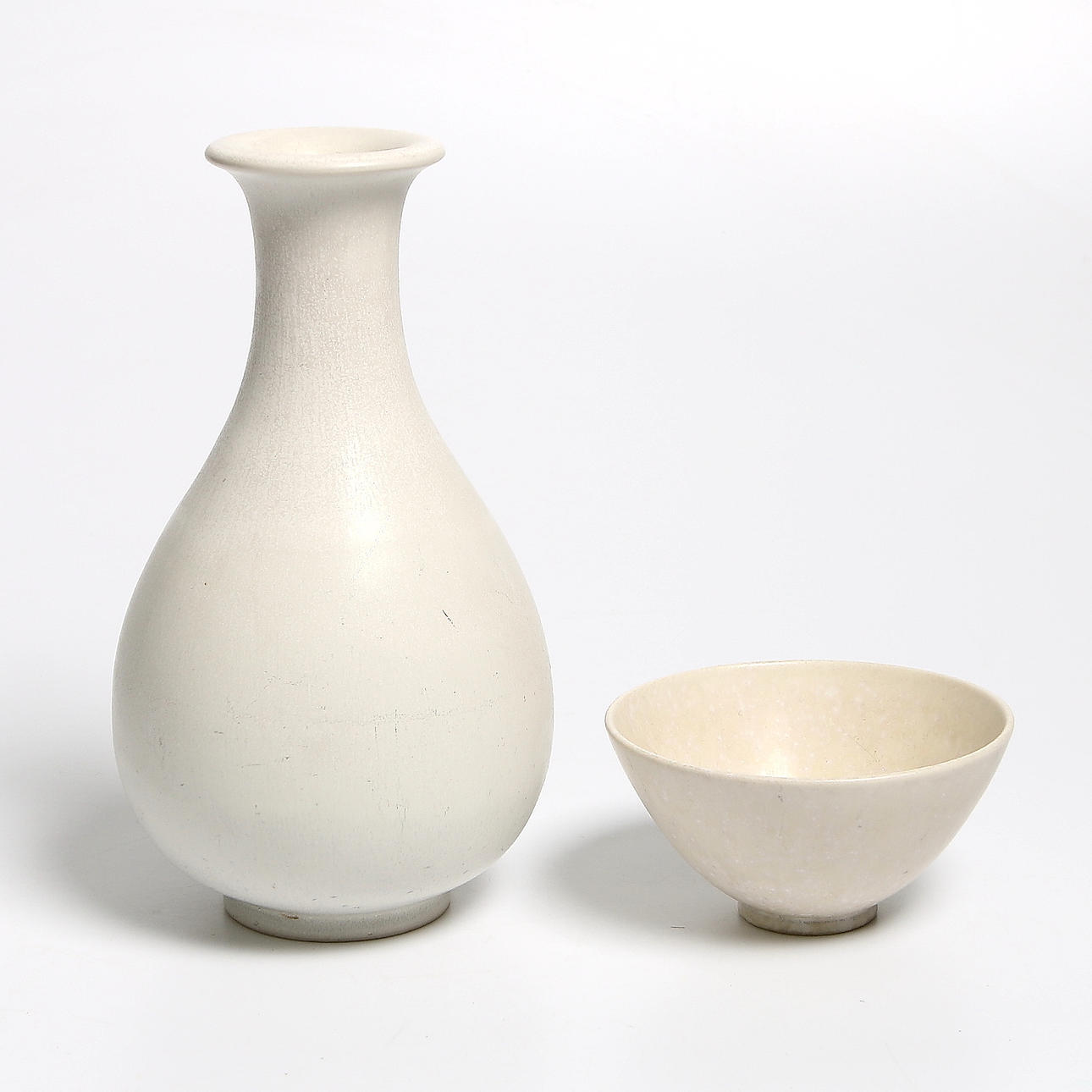 VAS samt SKÅL, stengods, Gunnar Nylund, Rörstrand.