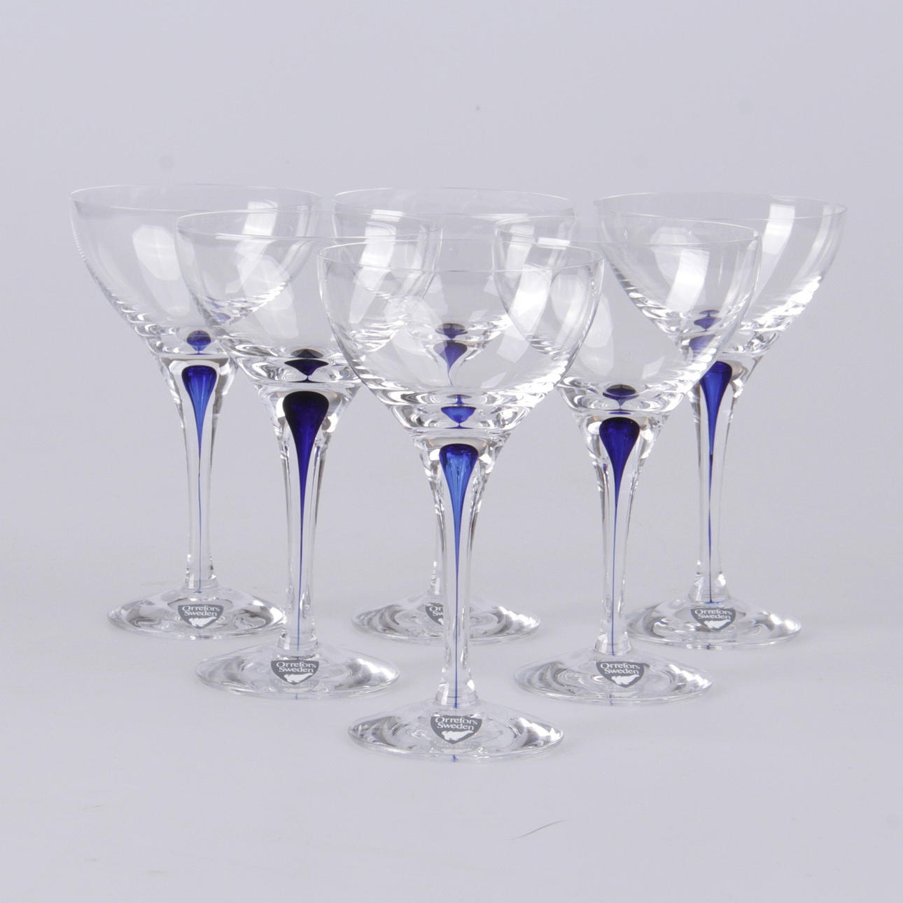 LIKÖRGLAS, 6 st. "intermezzo", Erika Lagerbielke, Orrefors.