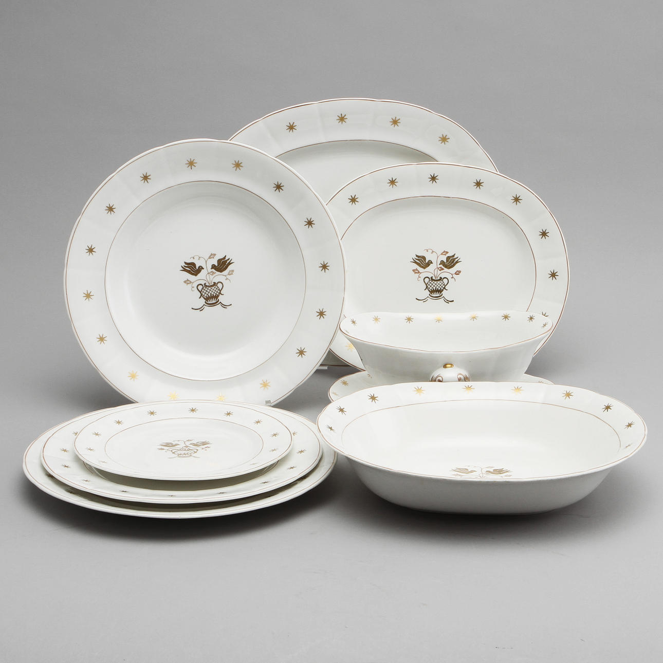 MATSERVIS, "guldfågel", 44 delar, Gustavsberg.