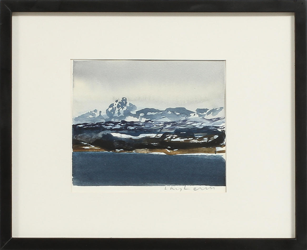 LARS LERIN. Motiv från Arktis. Akvarell. Signerad.