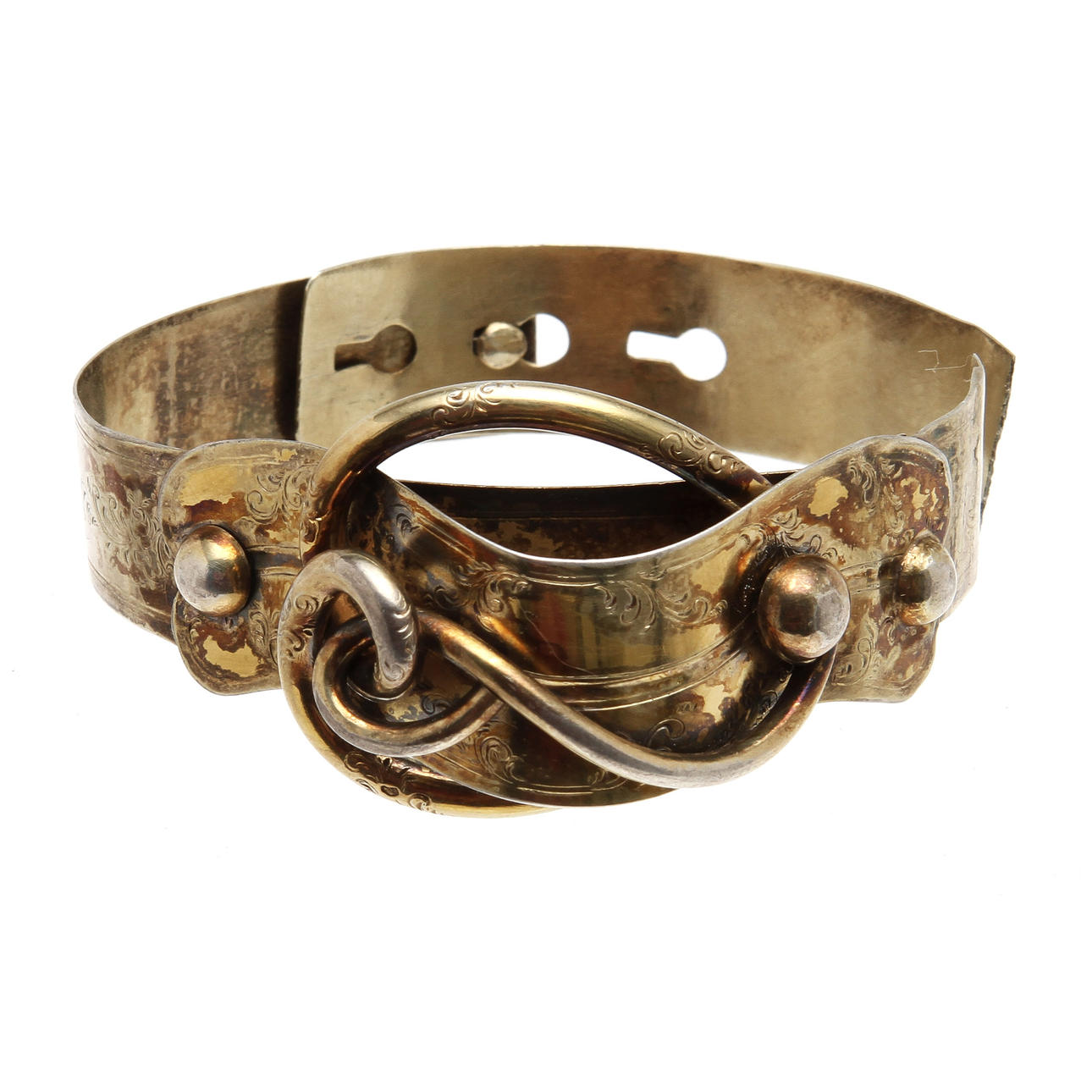 ARMRING, förgyllt silver, Lars Larsson, 1851, Göteborg.