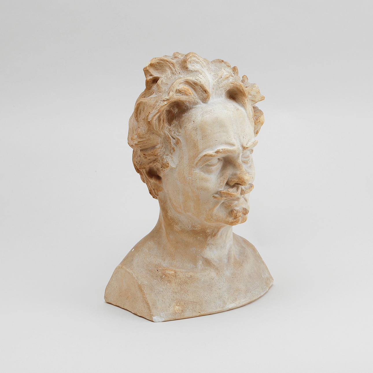 CARL ELDH. Efter, byst, gips, August Strindberg.