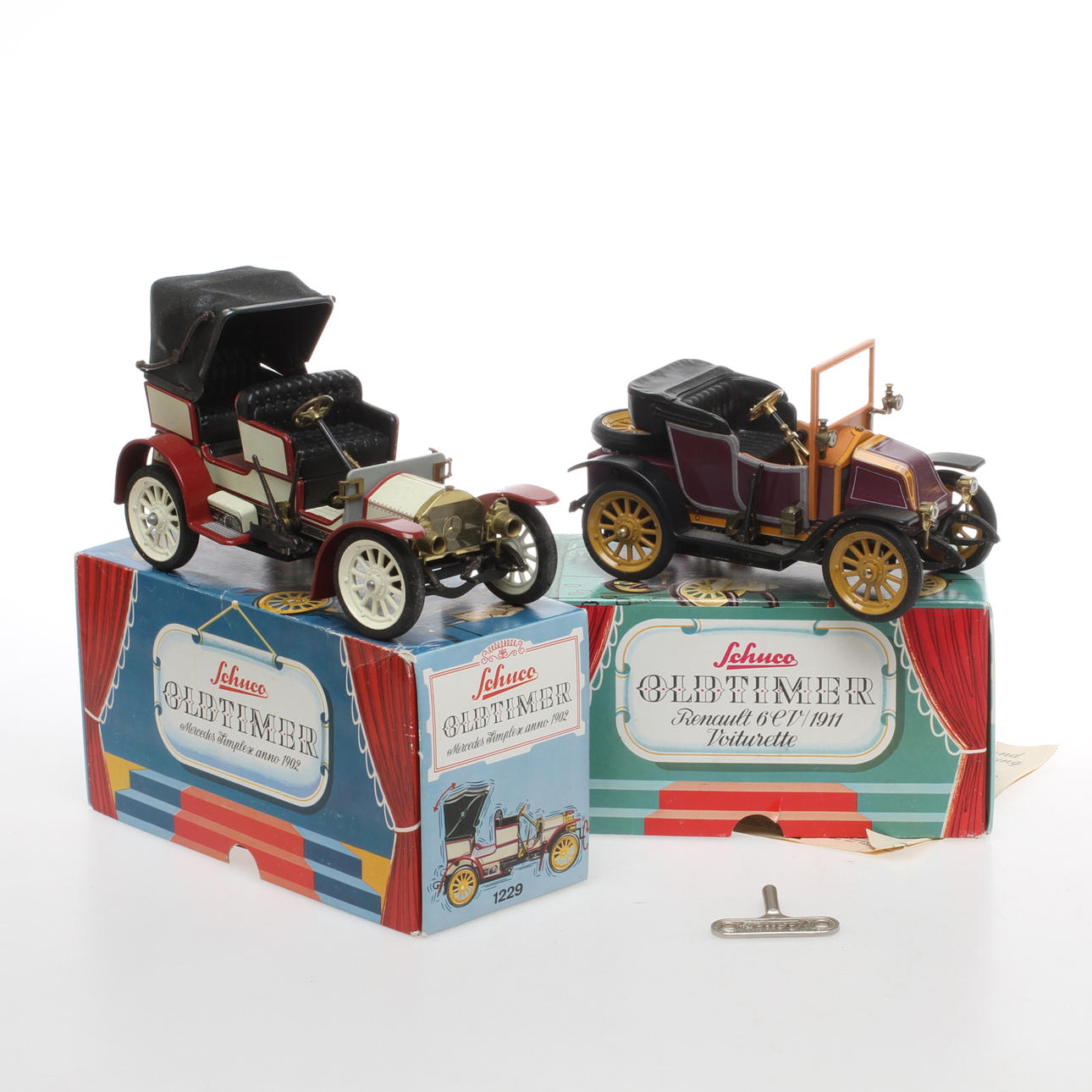 MODELLBILAR två SCHUCO OLDTIMER i originalkartong.