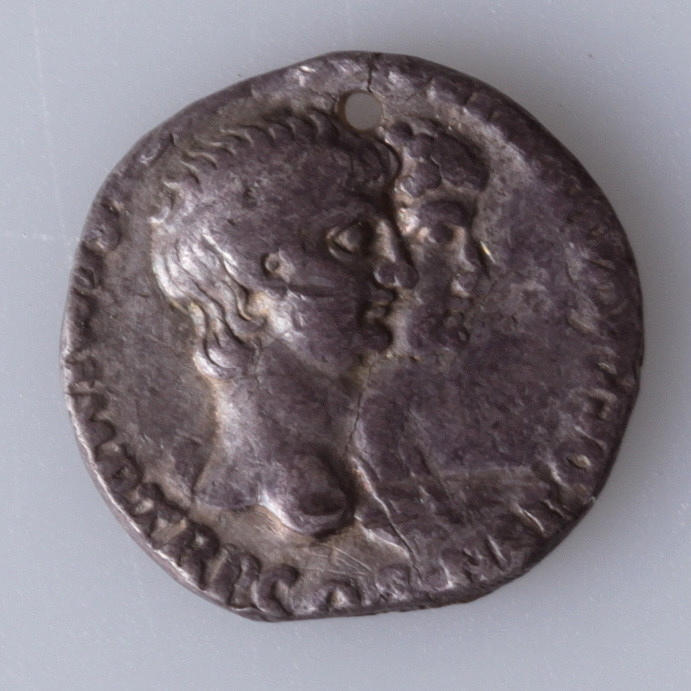 MYNT, silver, denar, Nero och Agrippina Junior.