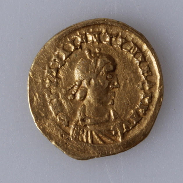 MYNT, guld, tremiss, Valentinian III 425-455 e.kr.