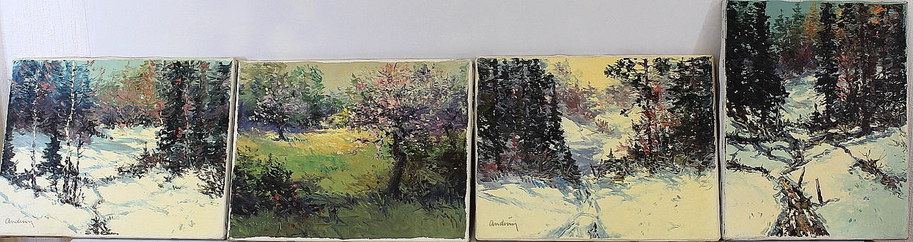 BENGT ANDREN. olja på duk, 4 st signerade.